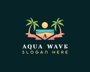 Ocean Tropical Beach logo design