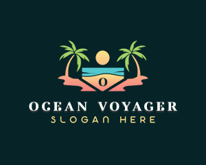 Ocean Tropical Beach logo design