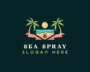 Ocean Tropical Beach logo design