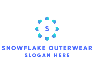 Snowflake Winter Frost logo design