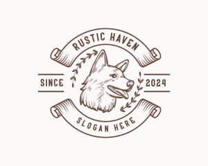 Vintage Canine Dog logo design