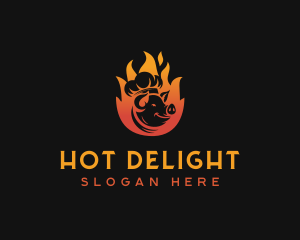 Flaming Pig Barbecue logo design