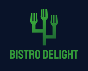 Green Fork Cactus logo design