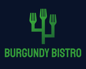 Green Fork Cactus logo design