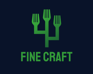 Green Fork Cactus logo design