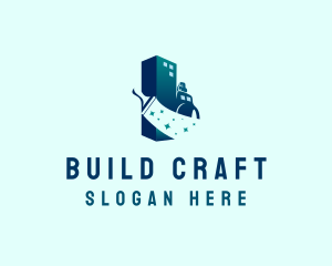 Clean Building Cleaning logo design