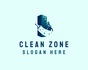 Clean Building Cleaning logo design