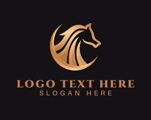 Black And Gold - Golden Equine Horse logo design