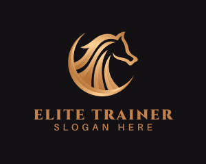 Golden Equine Horse logo design