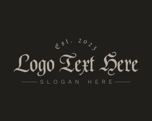 Lettering - Gothic Tattoo Business logo design