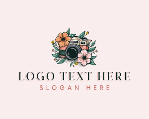 Film - Floral Camera Photography logo design