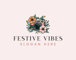 Floral Camera Photography Logo