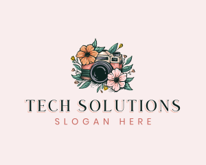 Floral Camera Photography Logo