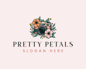 Floral Camera Photography logo design