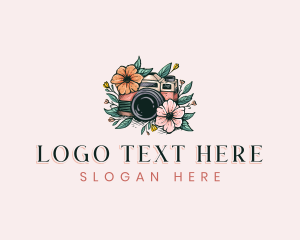 Lens - Floral Camera Photography logo design