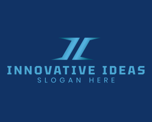 Blue Technology Letter I logo design