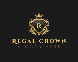 Gradient Shield Crown logo design