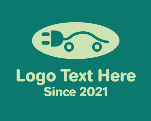 Wheels - Green Electric Car Plug logo design