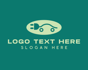 Green Electric Car Plug  logo design