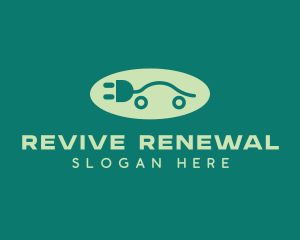 Green Electric Car Plug  logo design