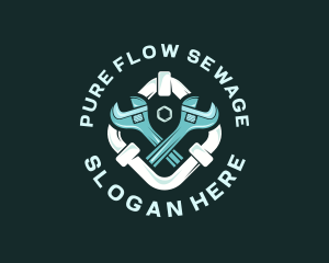 Sewage - Pipe Plumbing Maintenance logo design