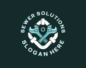 Sewer - Pipe Plumbing Maintenance logo design