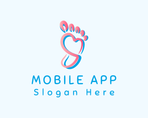 Pink Foot Heart Logo