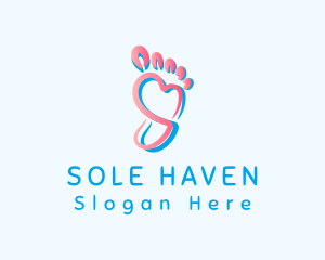 Pedicure - Pink Foot Heart logo design