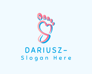 Podiatrist - Pink Foot Heart logo design