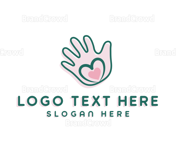 Donation Love Hand Heart Logo