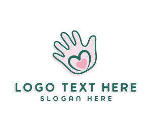 Therapy - Donation Love Hand Heart logo design