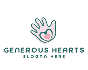 Philanthropy - Donation Love Hand Heart logo design