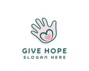 Donation - Donation Love Hand Heart logo design