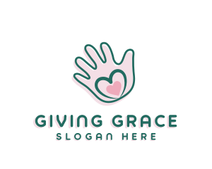 Philanthropy - Donation Love Hand Heart logo design