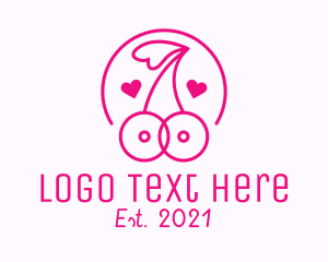 Erotic - Adult Cherry Boobs logo design