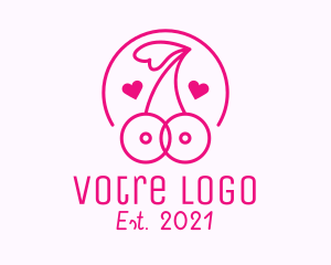 Erotic - Adult Cherry Boobs logo design