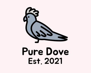 Cartoon Dove Bird  logo design