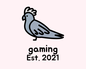 Gray - Cartoon Dove Bird logo design