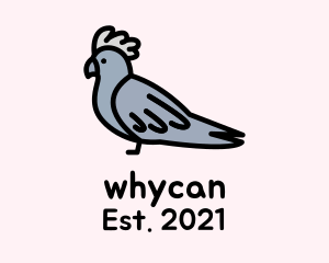 Grey - Cartoon Dove Bird logo design