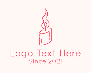 Lenten - Red Candle Flame logo design