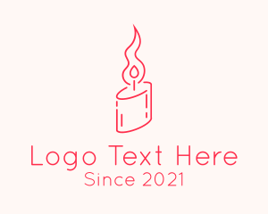 Red Candle Flame Logo