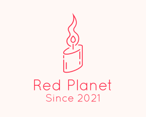 Red Candle Flame logo design