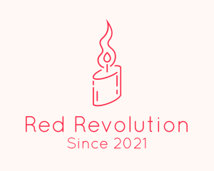 Red Candle Flame logo design