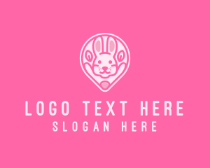 Hare - Bunny Location Pin logo design