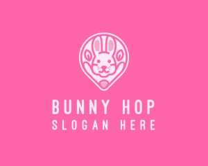 Bunny Location Pin logo design