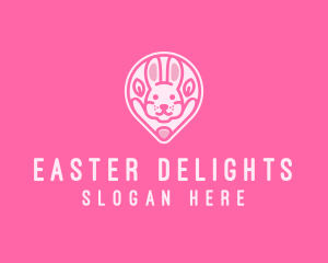 Bunny Location Pin logo design