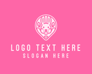 Veterinarian - Bunny Location Pin logo design