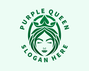 Royal Queen Leaf Crown logo design