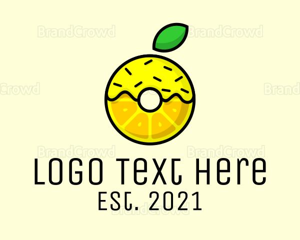 Lemon Fruit Donut Logo