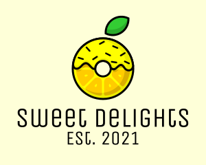 Lemon Fruit Donut  logo design